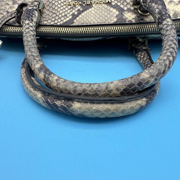 441. Michael Kors Riley Snakeskin Handbag - Picture 14 of 14